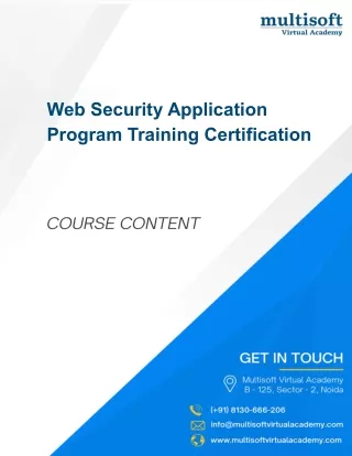 Web Security Application Program Online Training