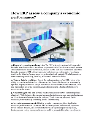 How ERP assess a company's economic performance