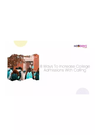 Outbound Calling The Key To Boost College Admissions