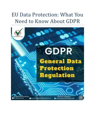 EU Data Protection: What You Need to Know About GDPR