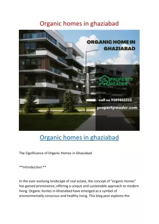 Organic homes in ghaziabad