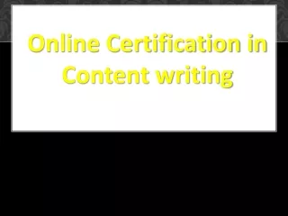 Online Certification in Content writing