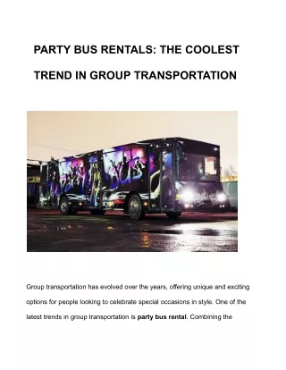 PARTY BUS RENTALS_ THE COOLEST TREND IN GROUP TRANSPORTATION