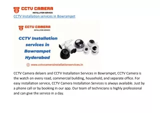 CCTV Installation services in Bowrampet