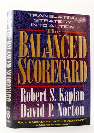 [PDF READ ONLINE]  The Balanced Scorecard: Translating Strategy into Action