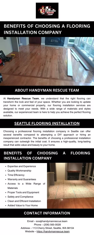 Benefits of Choosing a Flooring Installation Company