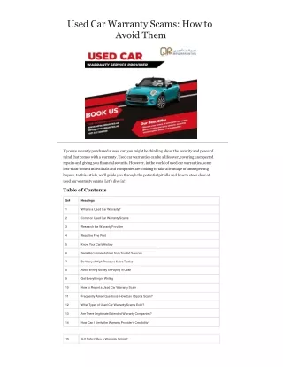 Used Car Warranty Scams How to Avoid Them