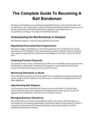 The Complete Guide To Becoming A Bail Bondsman