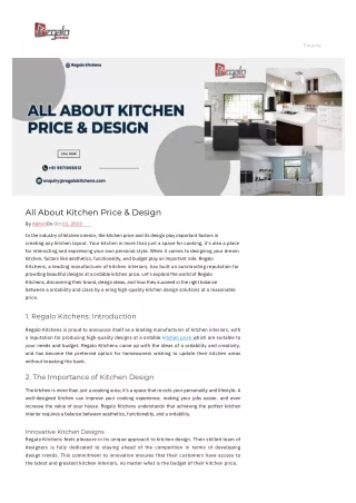 All About Kitchen Price & Design - Regalo Kitchens.pdf