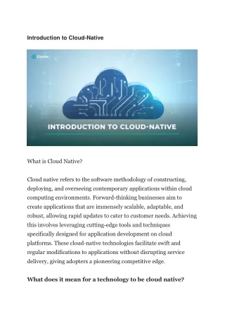Introduction to Cloud-Native