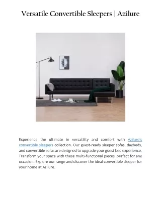 Versatile Convertible Sleepers | Azilure