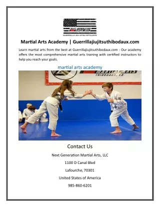 Martial Arts Academy | Guerrillajiujitsuthibodaux.com