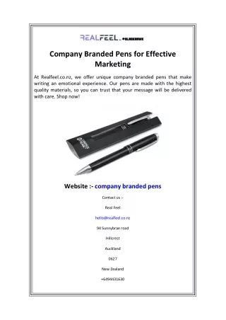 Company Branded Pens for Effective Marketing