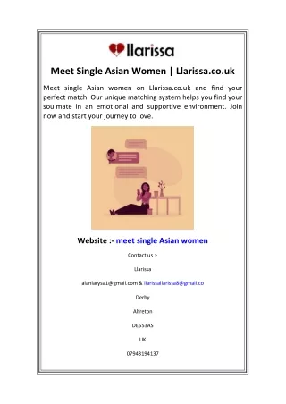 Meet Single Asian Women  Llarissa.co.uk