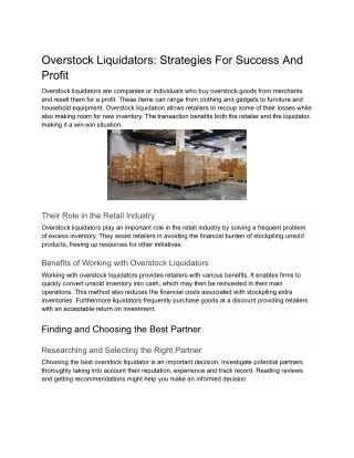 The Potential Of Overstock Liquidators_ Strategies For Success And Profit