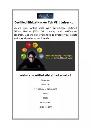 Certified Ethical Hacker Ceh V8  Lufsec.com