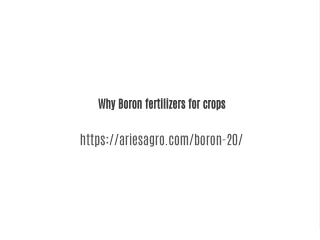 Boron Fertilizer