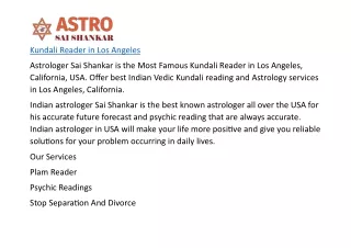 Kundali Reader in Los Angeles