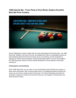 128th Sports Bar - From Pints to Pool Shots_ Explore Everett's Best Bar-Pool Combos