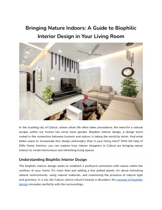 Bringing Nature Indoors_ A Guide to Biophilic Interior Design in Your Living Room