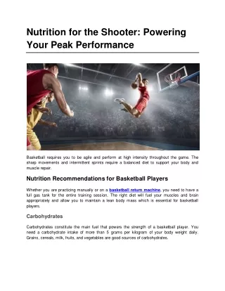 Nutrition for the Shooter Powering Your Peak Performance