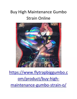 Buy High Maintenance Gumbo Strain Online
