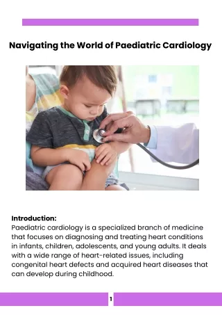 Navigating the World of Paediatric Cardiology