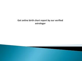 Get online birth chart report by our verified astrologer