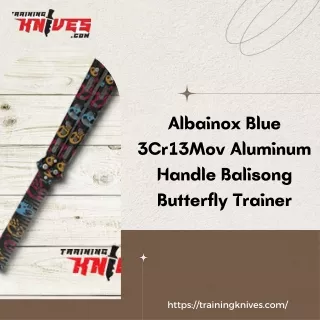 Albainox Blue 3Cr13Mov Aluminum Handle Balisong Butterfly Trainer