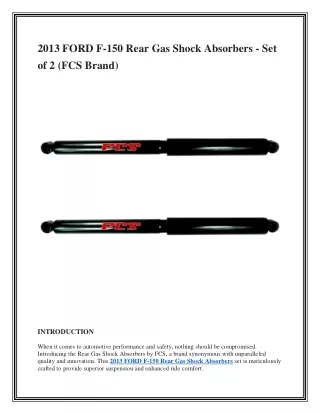 2013 FORD F-150 Rear Gas Shock Absorbers - Set of 2 (FCS Brand)