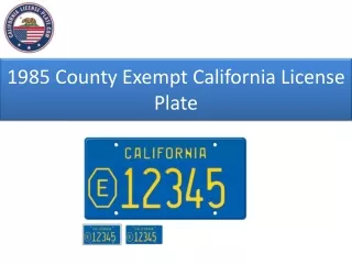 1985 County Exempt California License Plate