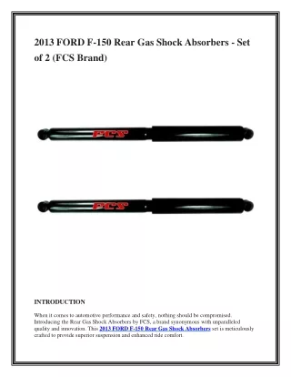 2013 FORD F-150 Rear Gas Shock Absorbers - Set of 2 (FCS Brand)