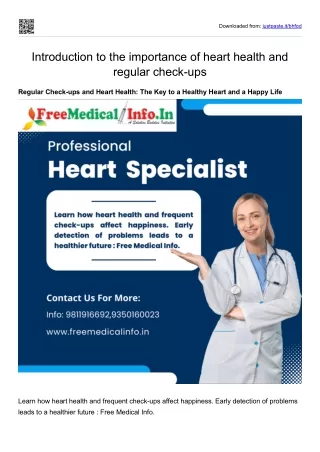 Introduction to the importance of heart health and regular check-ups