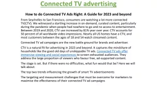 Connected TV advertising