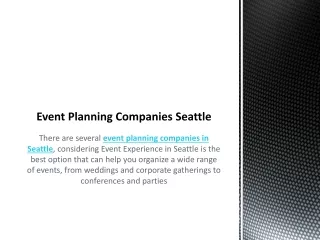 Event Planning Companies Seattle