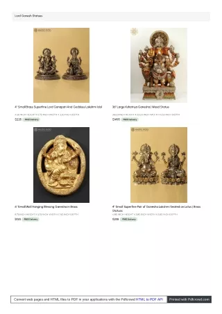 Ganesha Statue - Handcrafted, Divine Idol for Home Decor and Spiritual Spaces