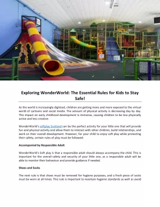 Exploring WonderWorld: The Essential Rules for Kids to Stay Safe!