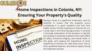 Get Residential Inspection Services by Gumshoe Home Inspections