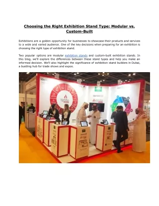 Choosing the Right Exhibition Stand Type_ Modular vs. Custom-Built