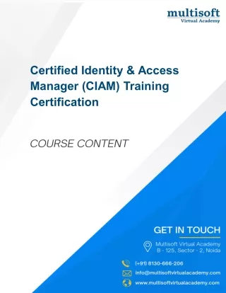 Certified Identity  Access Manager (CIAM) Online Training