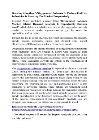 Oxygenated Solvents Market