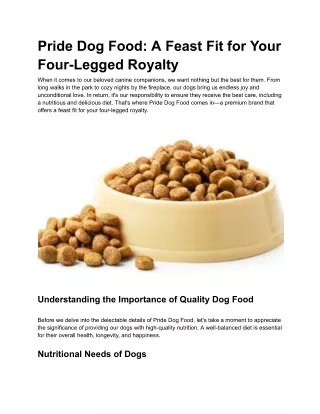 Pride Dog Food