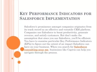 Key Performance Indicators for Salesforce Implementation | Capivis.com