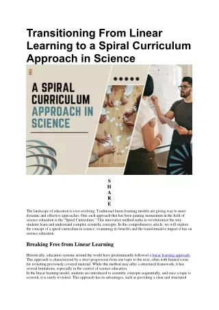 Spiral Curriculum In Science: 5 Key Principles And Advantages