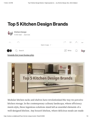 Top 5 Kitchen Design Brands