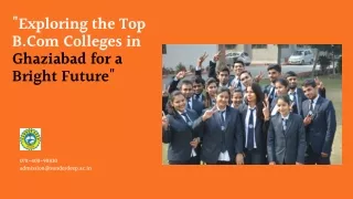 Exploring the Top B.Com Colleges in Ghaziabad for a Bright Future