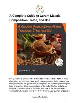 A Complete Guide to Garam Masala_ Composition, Taste, and Use