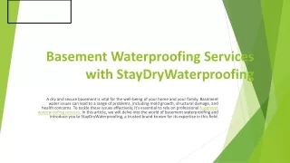 StayDryWaterproofing