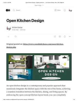 Open Kitchen Design