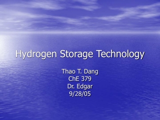 Hydrogen Storage Technology